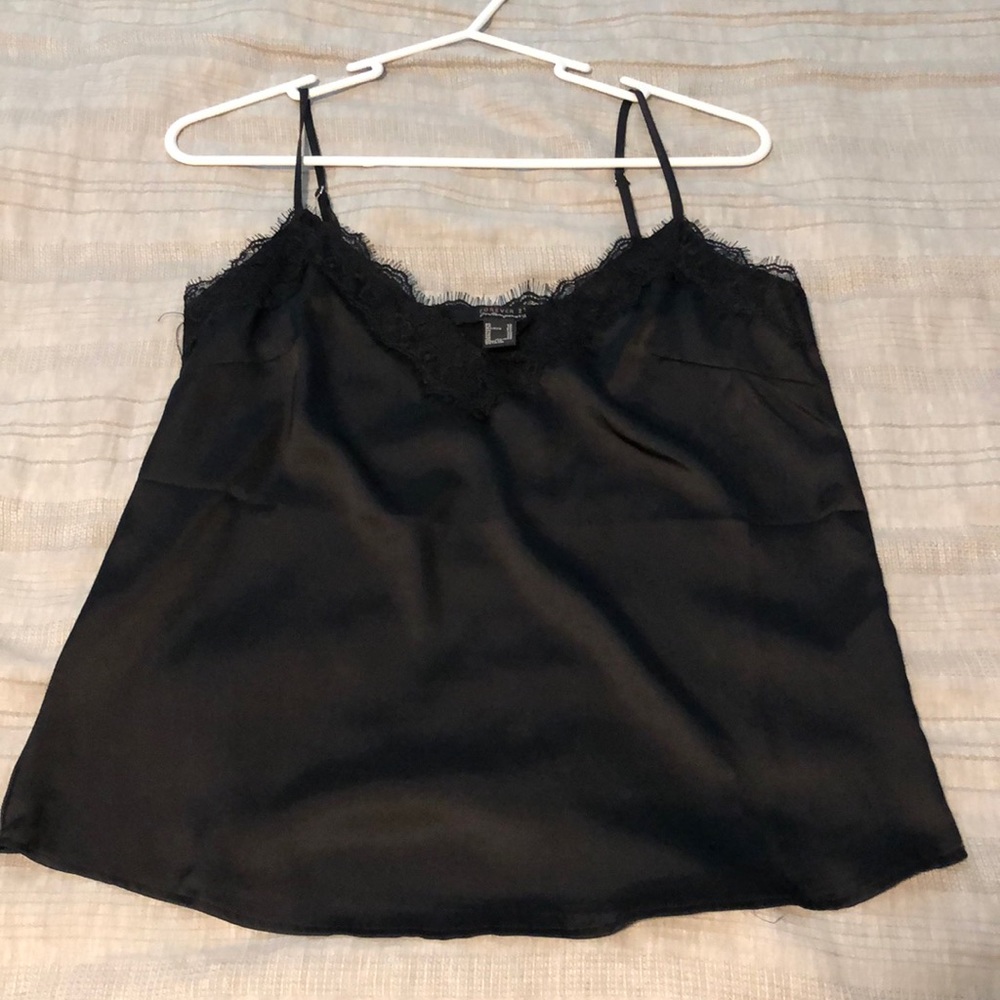 Lace and satin cami